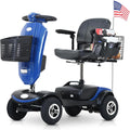 Mobility Scooters for Seniors & Adults 400 Lb Weight All Terrain,Heavy Duty 4 Wheel Foldable Powered Scooter,Portable Disability Mobile Electric Wheelchair,Luxury Seat and w/Led Lights,Blue