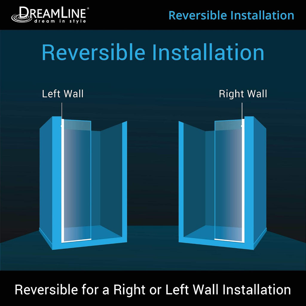 DreamLine Linea 34 inch W x 72 inch H Frameless Fixed Shower Screen in Oil Rubbed Bronze