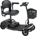 4-Wheel Folding Scooter - Electric Mobility Device for Seniors & Adults, 330lbs Max Weight, 10-15miles Per Charge Electric Powered Wheelchair Power Scooters Black