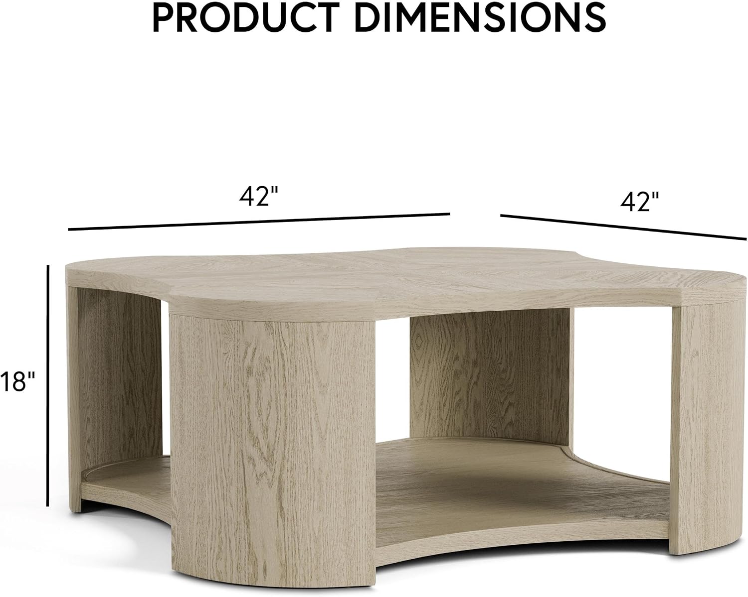 Furniture of America Selyra Modern Solid Wood 42-inch Mobile Square Coffee Table with Casters, 1 Shelf and Plinth Base for Living Room, Oak