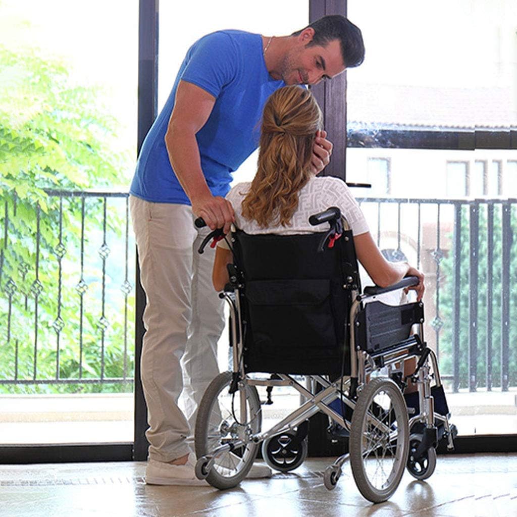 Wheelchair for The Elderly with Disabilities, Made of Aviation Aluminum Alloy, Foldable Backrest and Liftable Footrest, with Safety Belt for Safer,Portable