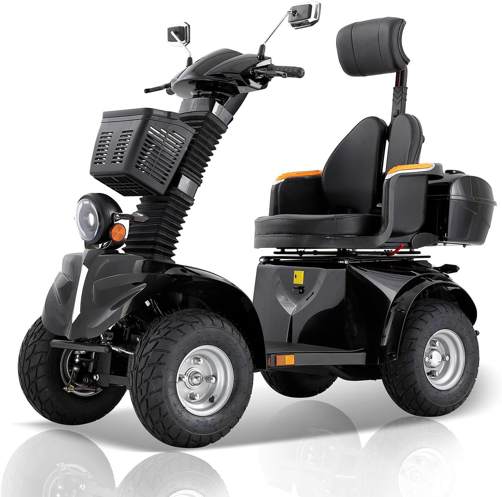Heavy Duty Mobility Scooters for Seniors & Adults 500lbs Capacity - Electric Powered Mobility Cart - 1000W All Terrain Recreational Mobility Scooter for Travel