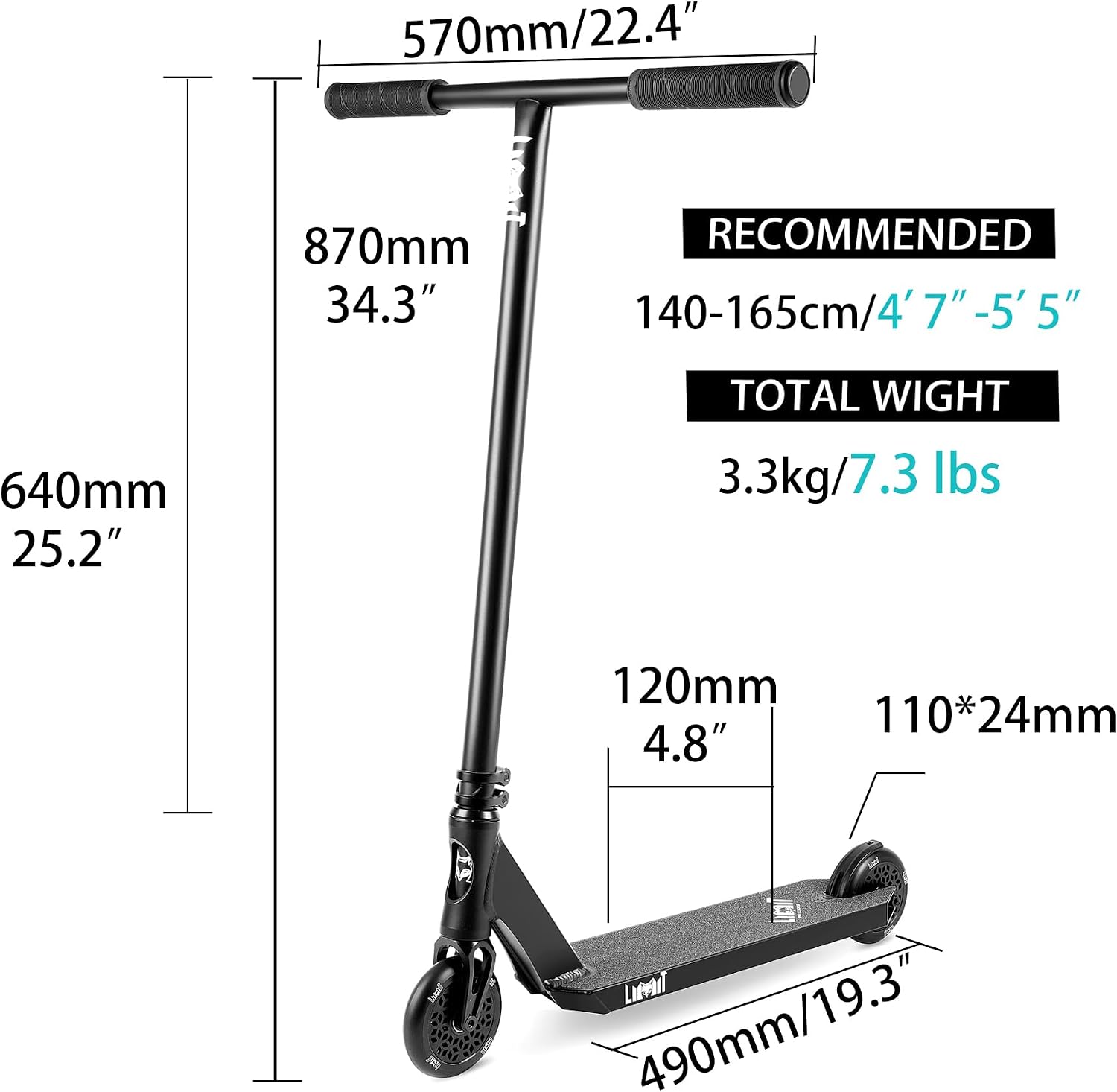 Trick Scooter-Intermediate and Be ginner Stunt Scooter Suitable for Children, Teenagers and Adults 8 Years Old and Above