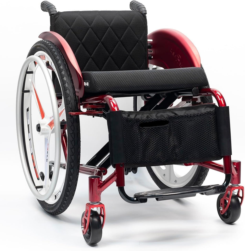 Lightweight Transport Wheelchair,Folding All-Terrain Wheelchair,Portable Self-propelled Manual Wheelchairs,Sports and Leisure Wheelchairs for Adults,Aluminum Alloy Wheelchair(Soft Backrest,38cm/15in)