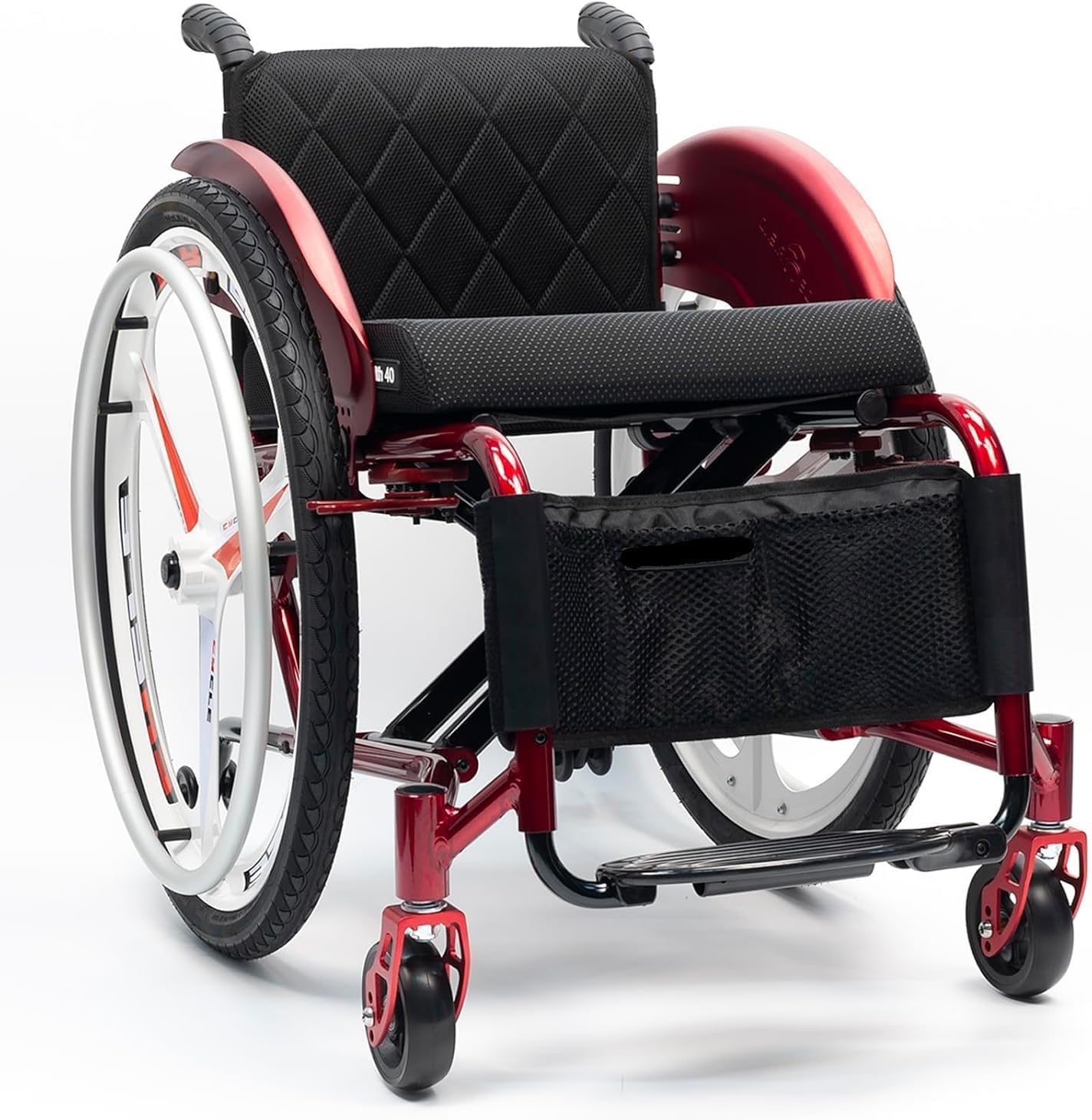 Lightweight Transport Wheelchair,Folding All-Terrain Wheelchair,Portable Self-propelled Manual Wheelchairs,Sports and Leisure Wheelchairs for Adults,Aluminum Alloy Wheelchair(Soft Backrest,38cm/15in)