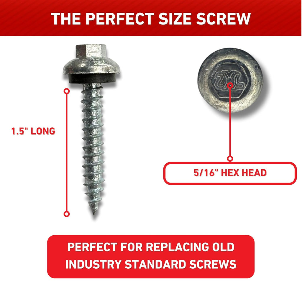 EAGLE 1 Long-Life Metal Roofing Screws: #14 x 1.5 Dome Cap Metal Roofing Screws (250-Count), Self-Tapping Tip, EPDM Washer, Multiple Colors/Includes 5/16' Magnetic Hex Bit Driver (Ash Gray, 250)