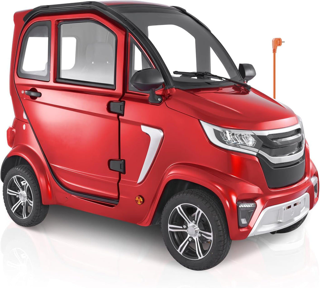 VEVOR 4-Wheel Enclosed Mobility Scooter for Seniors Adults, 660lbs Capacity, 3-Seater 2000W Electric Recreational Mobility Scooter 45 Miles Long Range, Remote Unlock, All-Terrain for Touring Shopping