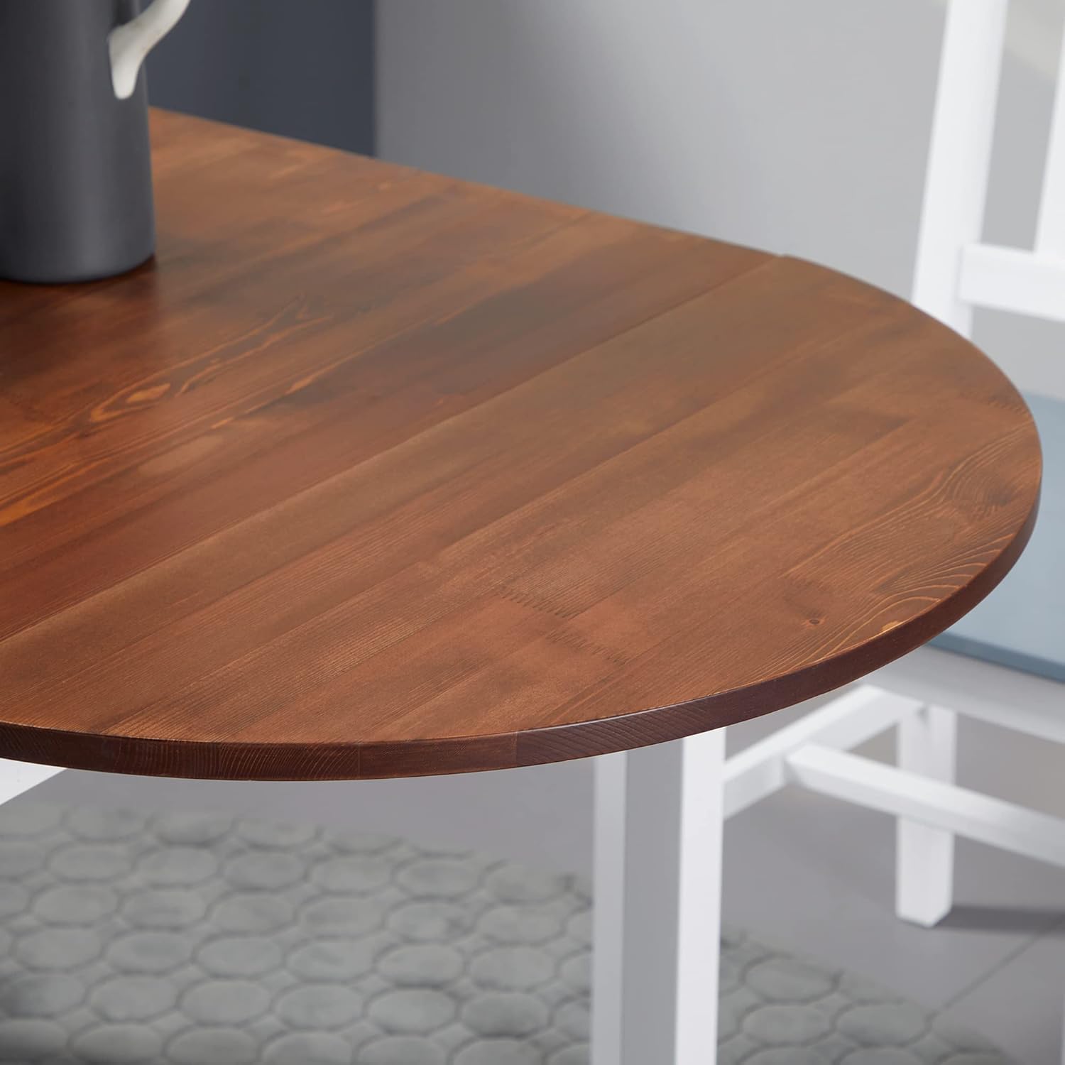 HOMCOM 55' Solid Wood Kitchen Table for 4-6 People, Oval Drop Leaf Tables for Small Spaces, Folding Dining Table, Brown