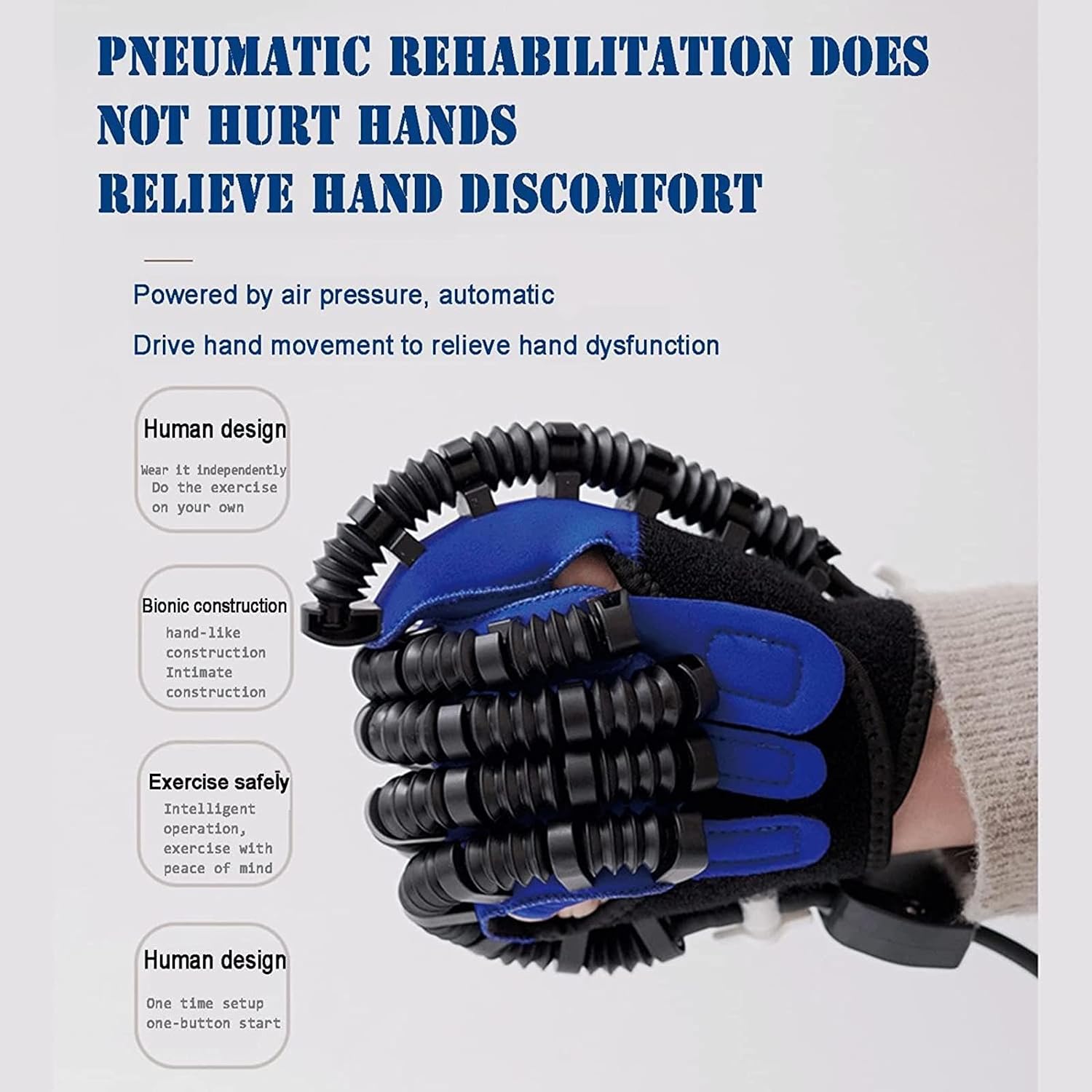 Disability Aids Rehabilitation Equipment Hemiplegia Finger Rehabilitation Trainer Robot Gloves with LCD Touch Screen/Timing/Training Intensity,Right-S