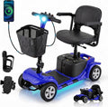 SUNDERWELL Mobility Scooters for Seniors & Adults, Compact Foldable Mobility Scooter with Tool-Free Disassembly, 15 Miles Electric Powered Mobility Scooters with 300 lb Capacity & USB Port (Blue)