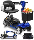 Ecomobi 20-45 Miles Mobility Scooter for Seniors & Adults, 4 Wheel Motorized Mobility Scooter for Travel, Removable Lithium Battery, 350W Motor, Dual Baskets, 300 lb Capacity, GPS Tracker,Blue,18ah