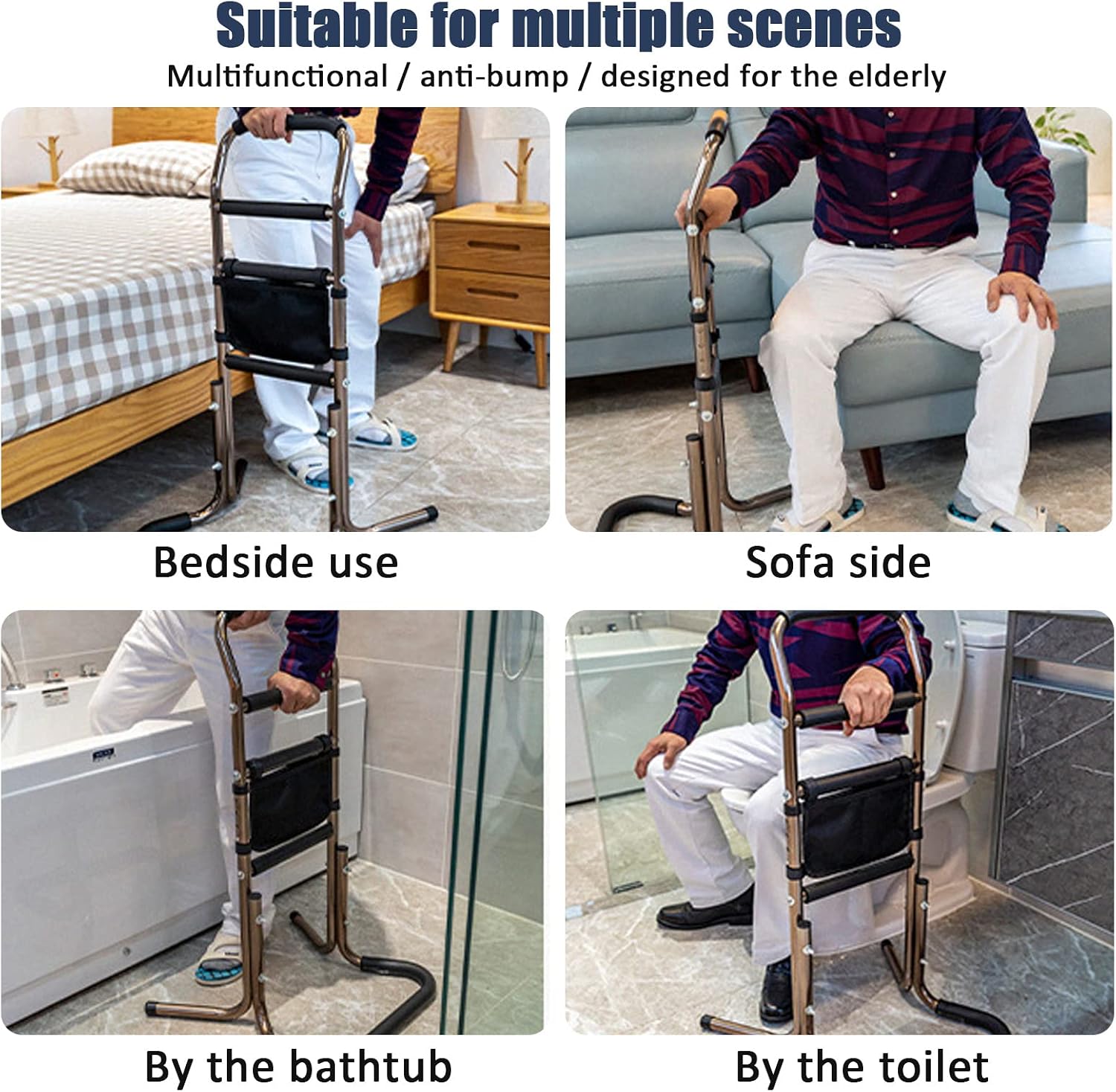 Standing Supports Aid Stand Assist, Seat Lift Assist, Adjustable Heights Safety Hand Rails, Mobility & Daily Living Aids, Easy Get Up Chair Support, Fall Protection for Elderly, Di