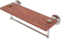 Allied Brass SB-1TB-16-IRW-SN South Beach Collection 16 Inch Solid IPE Ironwood Integrated Towel Bar Shelf, Satin Nickel