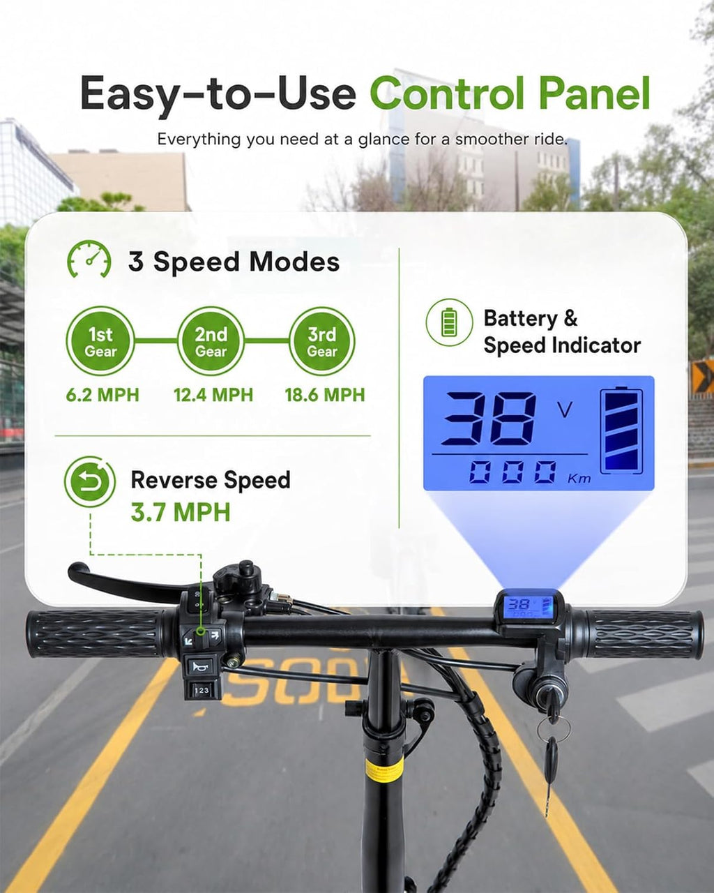 3-Wheel Mobility Scooter for Seniors & Adults, 500W Motor, Long Range | LED Headlight & Removable Basket Adjustable Seat & Handlebar Mobility Device Supports up to 330 lbs