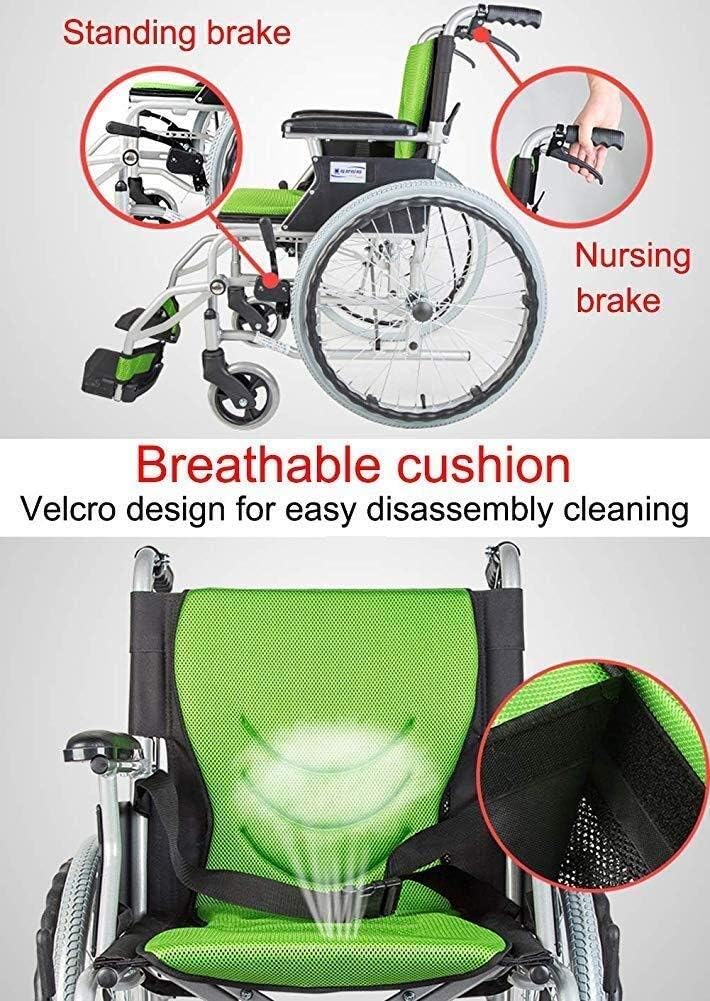 Wheelchair Manual, Sturdy Durable Light Fold Home Seniors Disabled Scooter Trolley,Portable