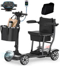 Mobility Scooter for Adults, 4 Wheel Motorized Mobility Scooter w/Portable Aluminium Frame, 350LBS Capacity & Lithium Battery, 15Miles Electric Powered Mobility for Outdoor (Silver, 15 MI)