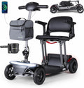 ScootNGo Mobility Scooter for Seniors & Adults Foldable, Airline Approved, 44Lbs Lightweight 4 Wheel Electric Scooter, Portable for Travel, with Removable Battery & USB Port