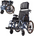 Full Lying Wheelchairs Folding, Lightweight Self Propelled Wheelchair Portable Comfort Wheelchair with Swing Away Footrests and Brakes,Self-propelled Manual Wheelchairs Scooter
