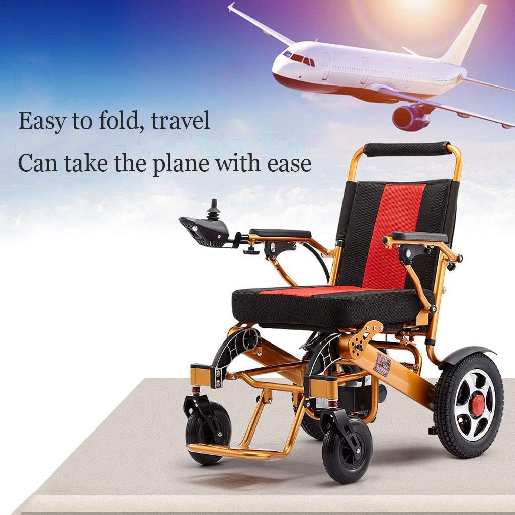 Folding electric wheelchairs, lightweight all-terrain electric wheelchair scooter dual-motor electric chair 12A 15Km aluminum lithium battery, suitable for all ages with disabilities paraplegi