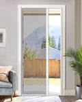 Paramondo Retractable Screen for Single Doors - Self-Stop Sliding Patio Screen with Aluminum Frame & Fiberglass Mesh, White, Size 34 5/8' W x 81 3/8' H