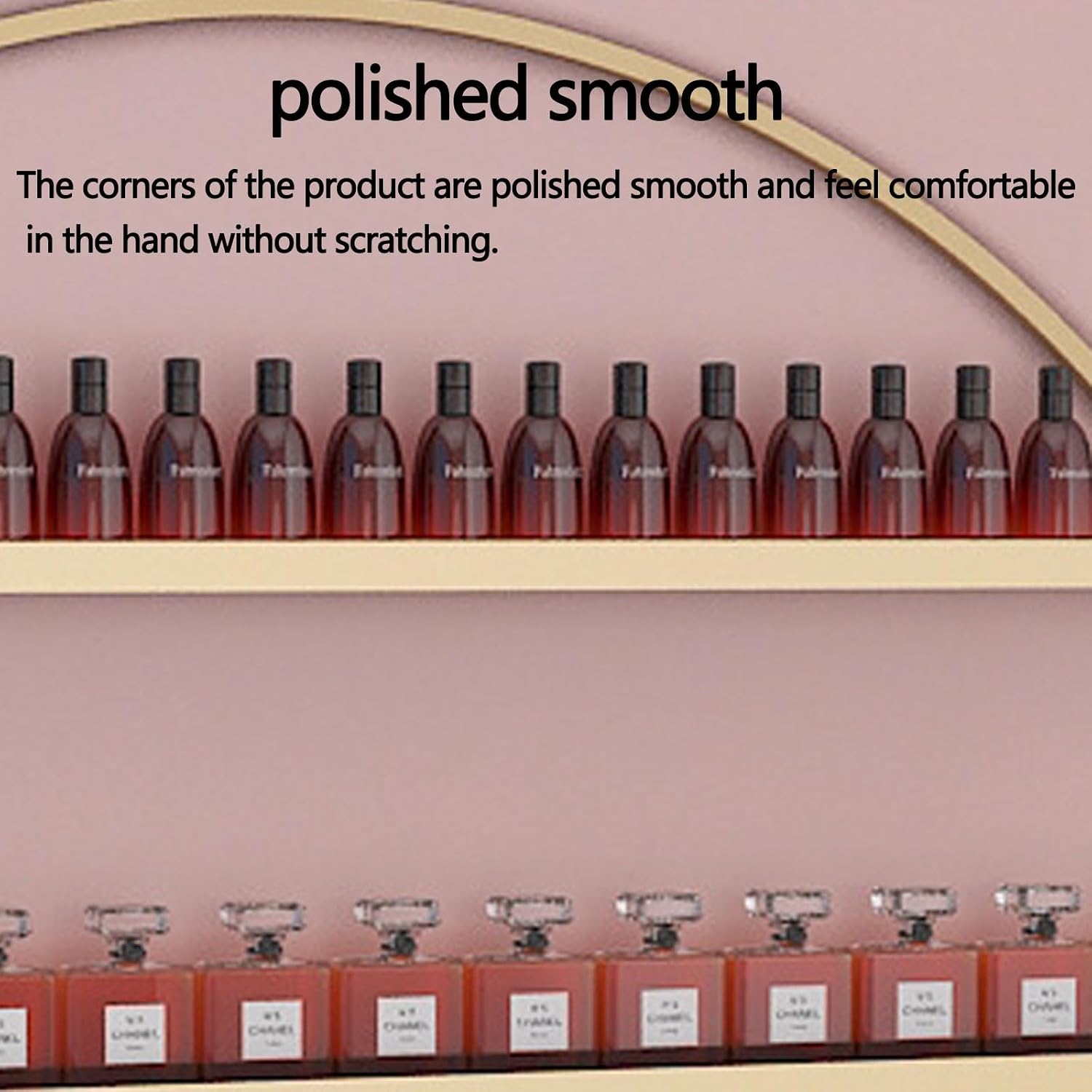 Nail Polish Rack Wall Mount Display The Corners are Smooth and Don't Scratch Your Hands Nail Polish Organizer for Nail Salon Dress Room Bedroom (Color : Gold)