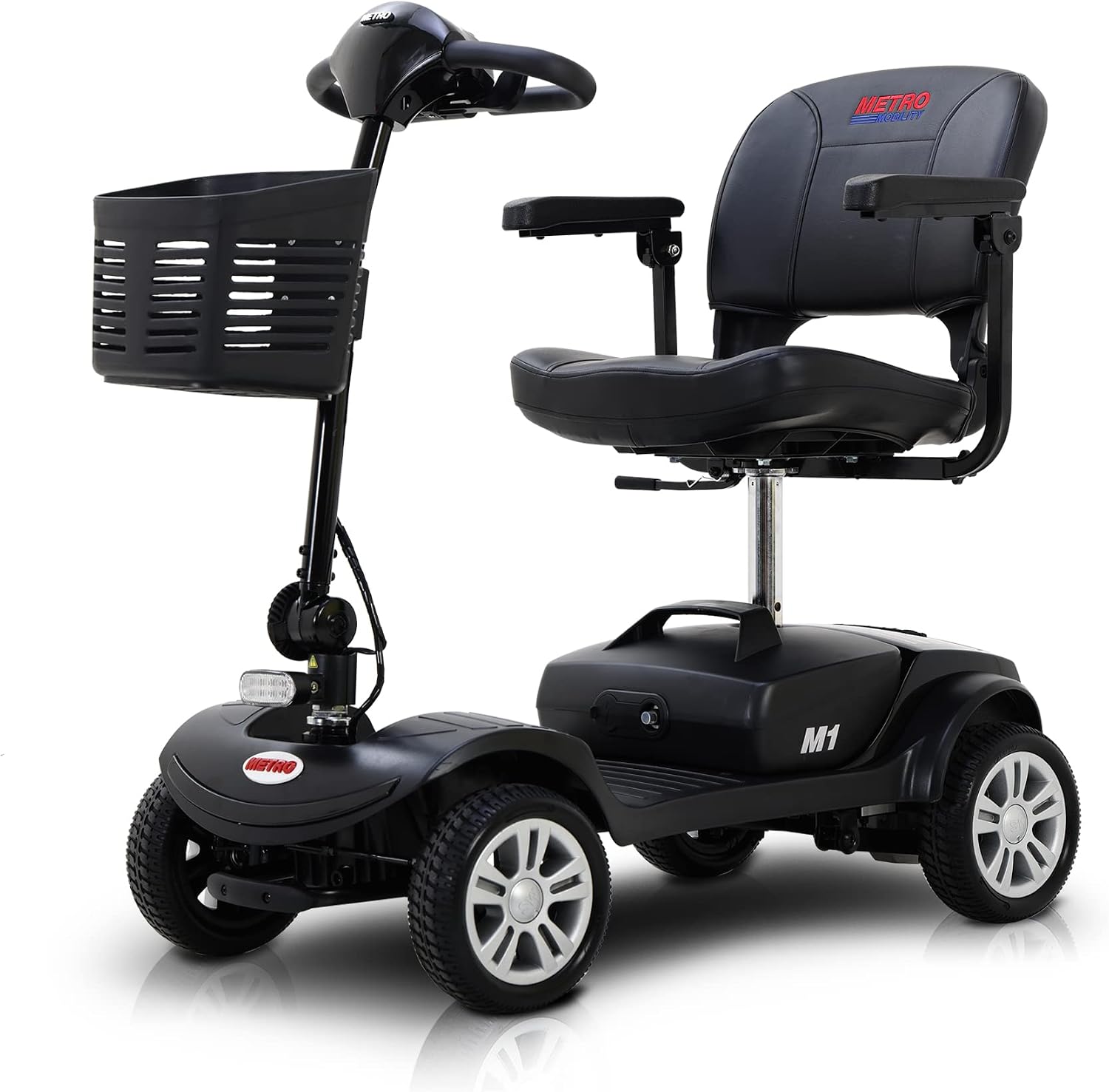 Folding Mobility Scooter for Seniors 4 Wheel Scooter for Adults Electric Medical Scooter Compact for Travel - Electric Powered Wheelchair Device - Compact Heavy Duty Mobile(M1 Black)