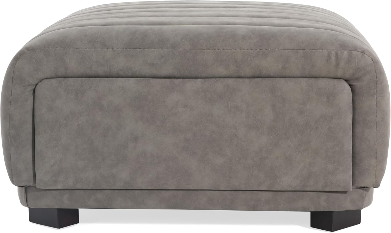 Christopher Knight Home Reyno Upholstered Ottoman with Storage for Living Room, Faux Leather Storage Ottoman Foot Rest with Side Drawers, Modern Square Coffee Table with Wooden Frame, Grey