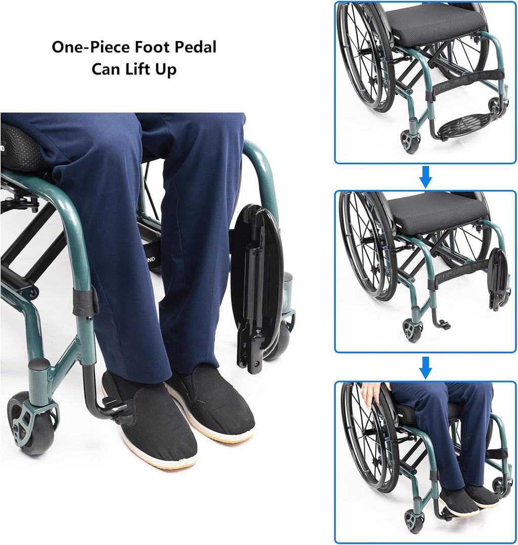 Wheelchair,Lightweight Sports Wheelchair,Foldable Wheelchair for Adult,Ergonomic Self-propelled Manual Wheelchairs,with 24-inch Wheels and Comfortable Cushions(Purple,Seat Width 40cm)