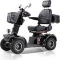 Mobility Scooters for Seniors & Adults 400 Lb Weight Capacity,4-Wheel Heavy Duty Foldable Portable Scooter,All-Terrain Disability Electric Wheelchair,Electromagnetic Brake,Storage Box,Black