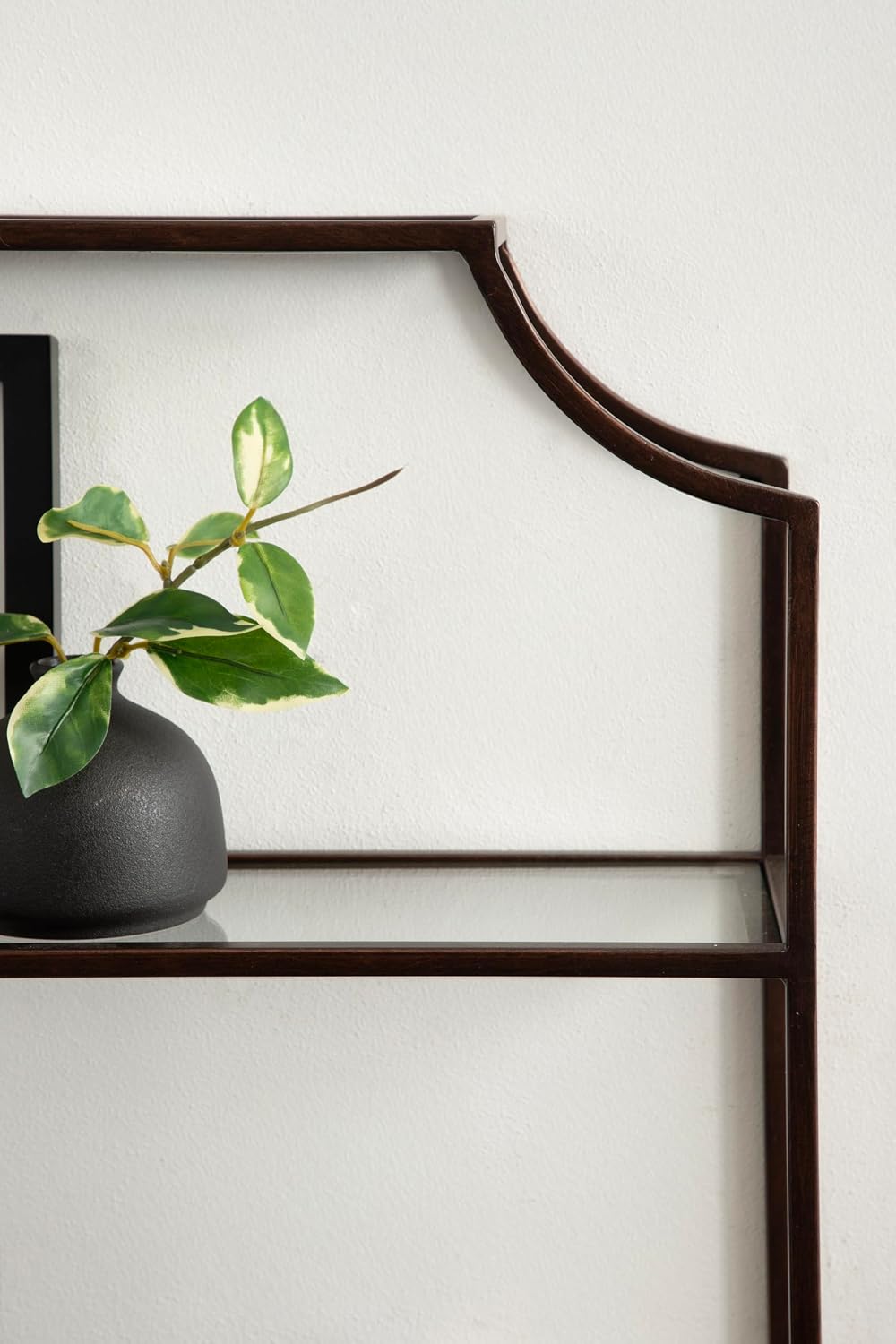Kate and Laurel Ciel Modern Glam Wide Two-Tier Wall Shelf, 24 x 20, Bronze, Tiered Bathroom Shelves for Over the Toilet Storage or Bedroom Makeup Organizer