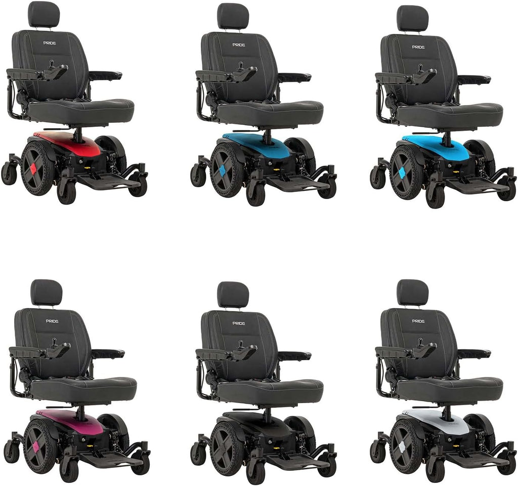 Pride Mobility Jazzy EVO 614 Group 2 Power Chair, Two-Motor, in-line, Mid Wheel Drive, Motorized Electric Wheelchair for Adults & Elderly, 300 lbs. WC, Up to 4.4 MPH, 19 or 21.5 Miles Range Per Charge