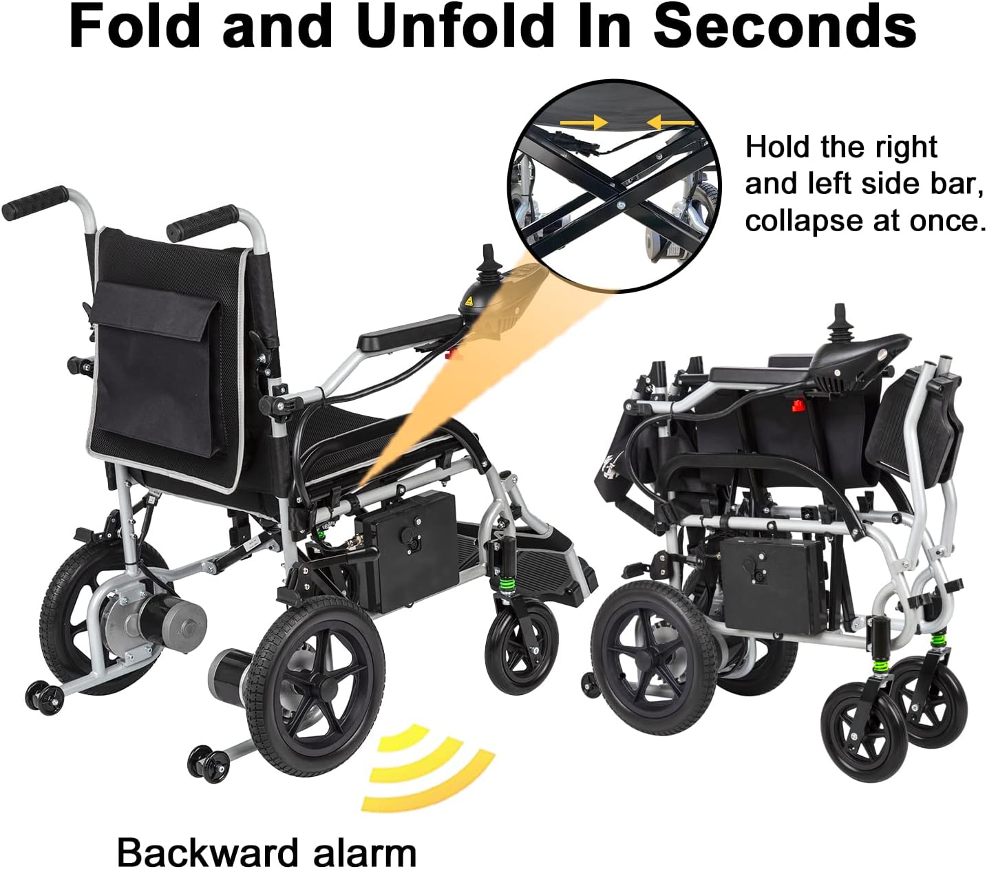 Electric Wheelchair, Lightweight 37.5 lbs,Dual180W Motor Power,10AH Battery,12 Miles Range for Adults, Foldable Lightweight Electric Wheelchairs with Seatbelt, Max Capacity:265 lbs