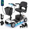 SUNDERWELL Mobility Scooters for Seniors & Adults, Compact Foldable Mobility Scooter with Tool-Free Disassembly, 15 Miles Electric Powered Mobility Scooters with 300 lb Capacity & USB Port (Silver)