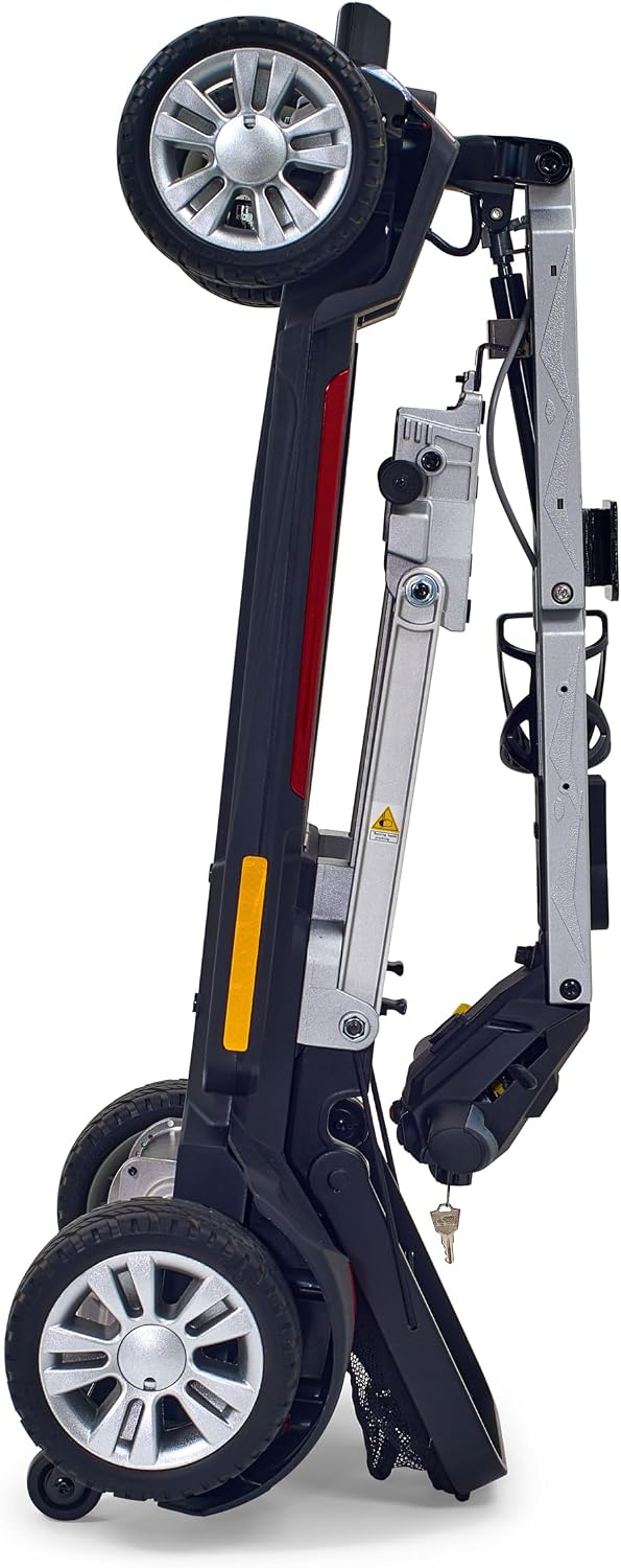 Golden Technologies Buzzaround CarryOn Manual Folding Travel Mobility Scooter - Folds to 12' - Airline Approved 12.5 ah Lithium Battery - 47.5 lbs. Without The Seat and Battery (Red/Blue)