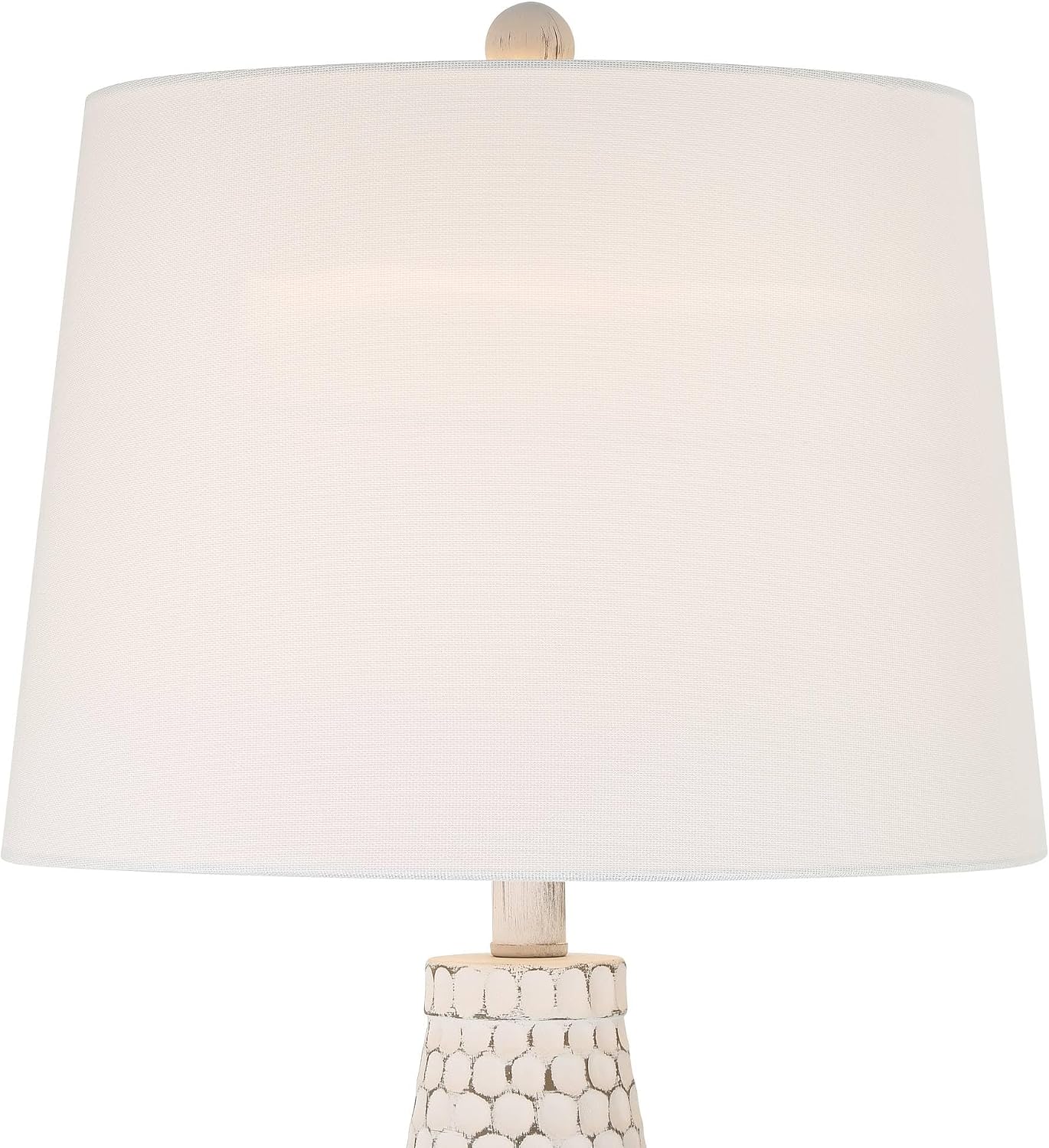 360 Lighting 29 1/2' Tall Modern Coastal End 3-Way Table Lamps Set of 2 USB Port Whitewash Ceramic Fabric White Shade Living Room Charging Bedroom Bedside Nightstand House Office Home Reading