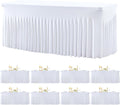 Besutolife 8 Pack White Spandex Tablecloth for 6ft Rectangle Tables Fitted Table Cloth Stretch Table Covers Skirt 6ft Rectangular Tablecloths for Banquet Parties Wedding Decorations
