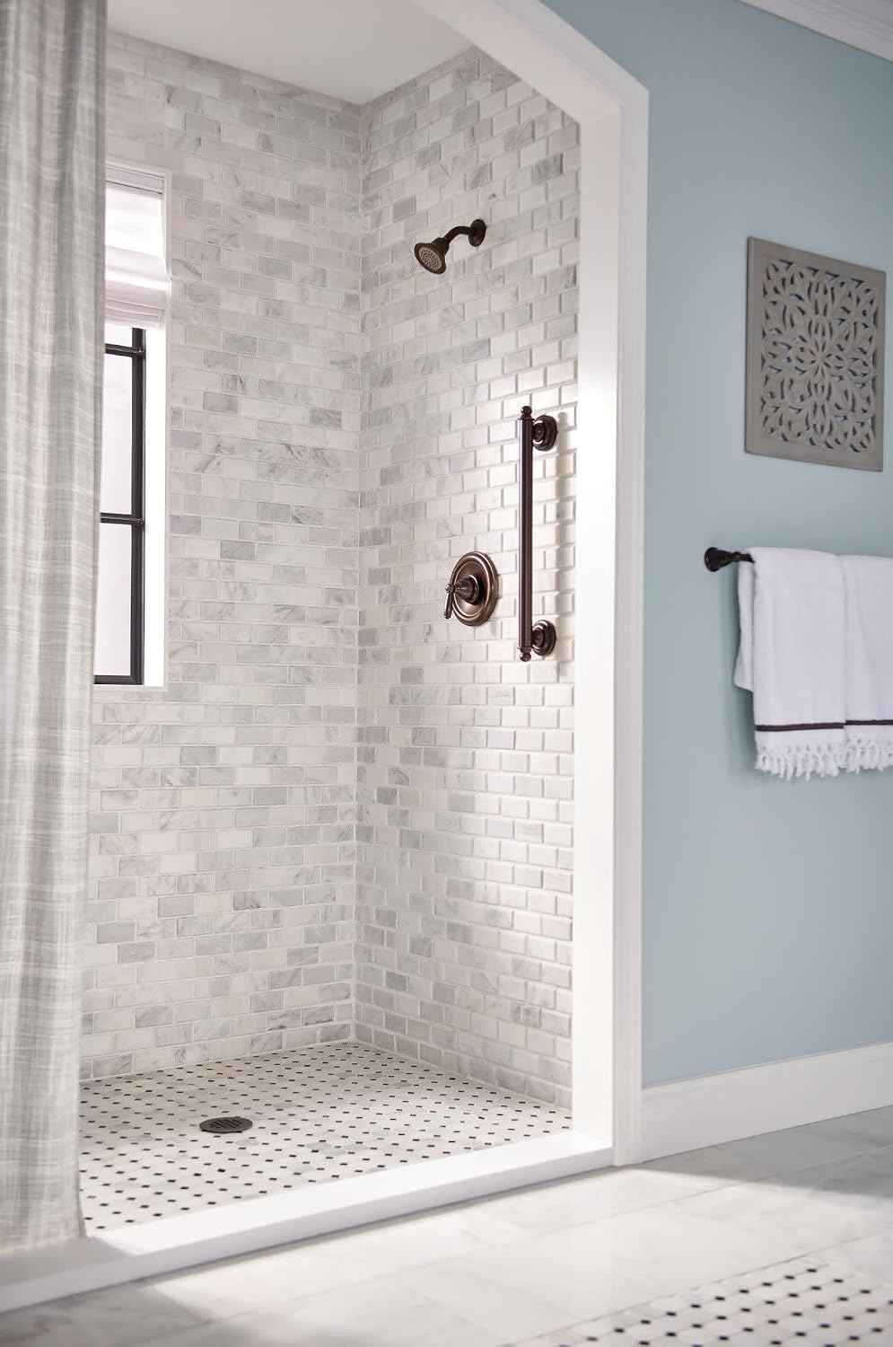 Moen YG2224ORB Bathroom Safety 24-Inch Stainless Steel Traditional Bathroom Grab Bar, Oil-Rubbed Bronze