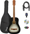 Fender FA-15 3/4-Scale Kids Steel String Acoustic Guitar - Moonlight Burst Bundle with Gig Bag, Tuner, Strap, Picks, and Austin Bazaar Instructional DVD