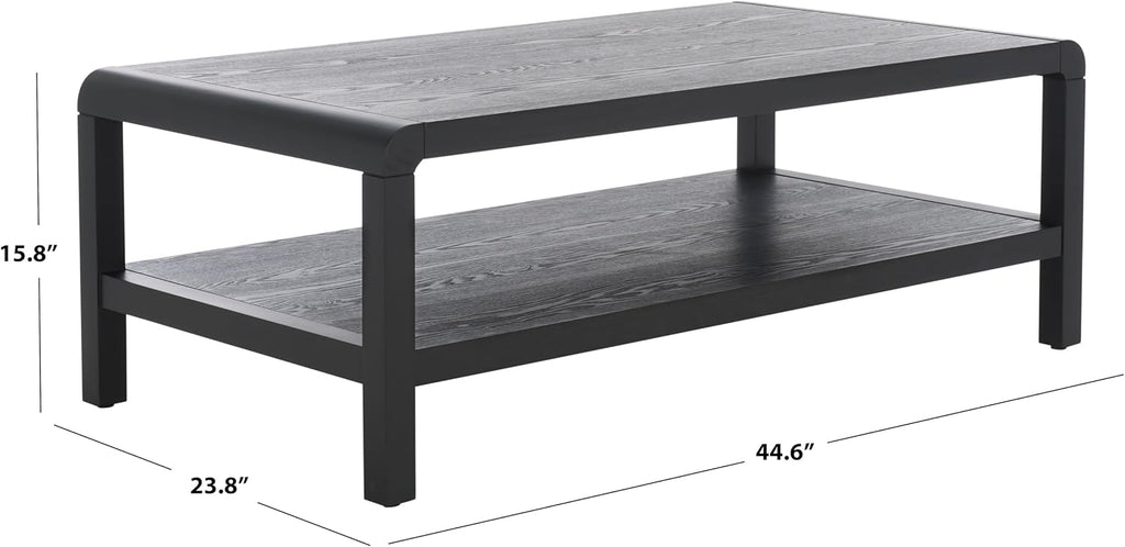 SAFAVIEH Home Collection Omara Black 1-Shelf Coffee Table