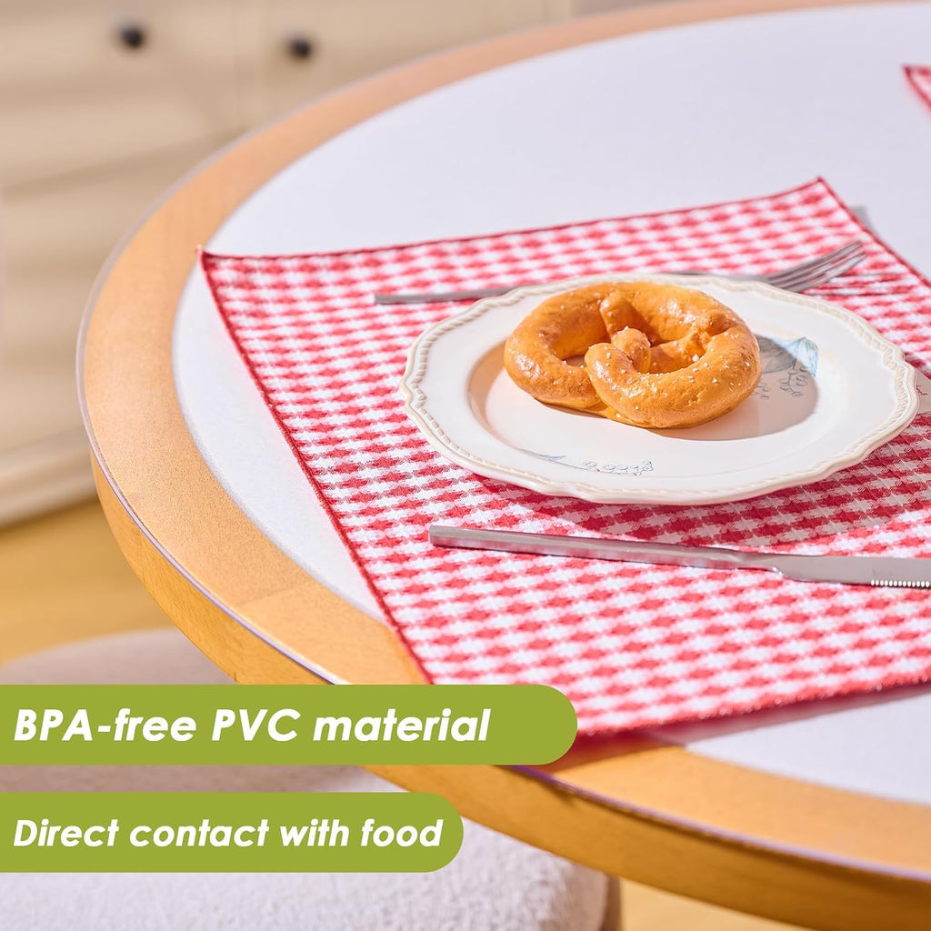 Round Clear Table Protector 96 Inch, 1.5mm Thick Table Pad, Waterproof Tablecloth Dining Table Cover for Kitchen Coffee Table