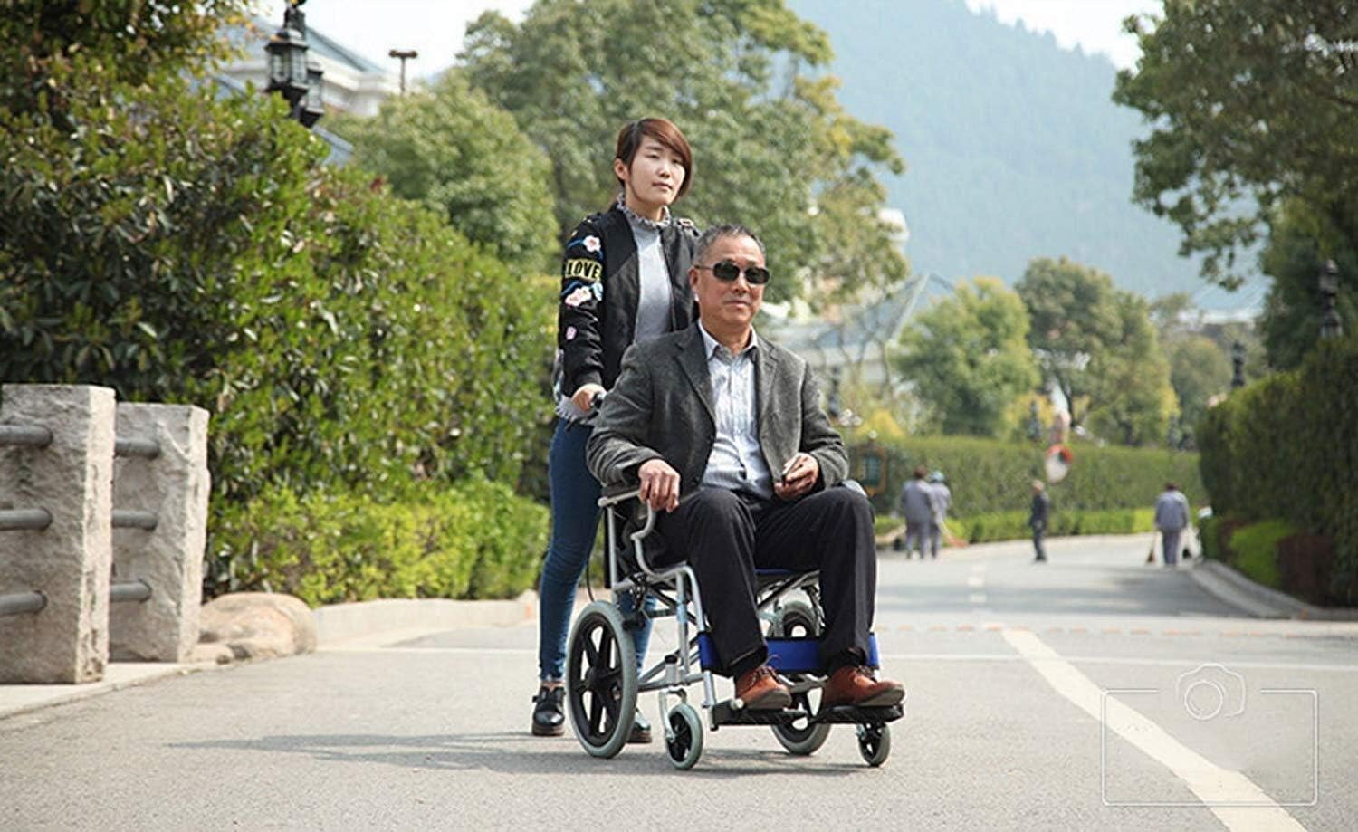 Wheelchair Carbon Steel - Fold Light Manual Portable Trolley for Disabled Seniors - Super Light Scooter, Ideal Travel Companion