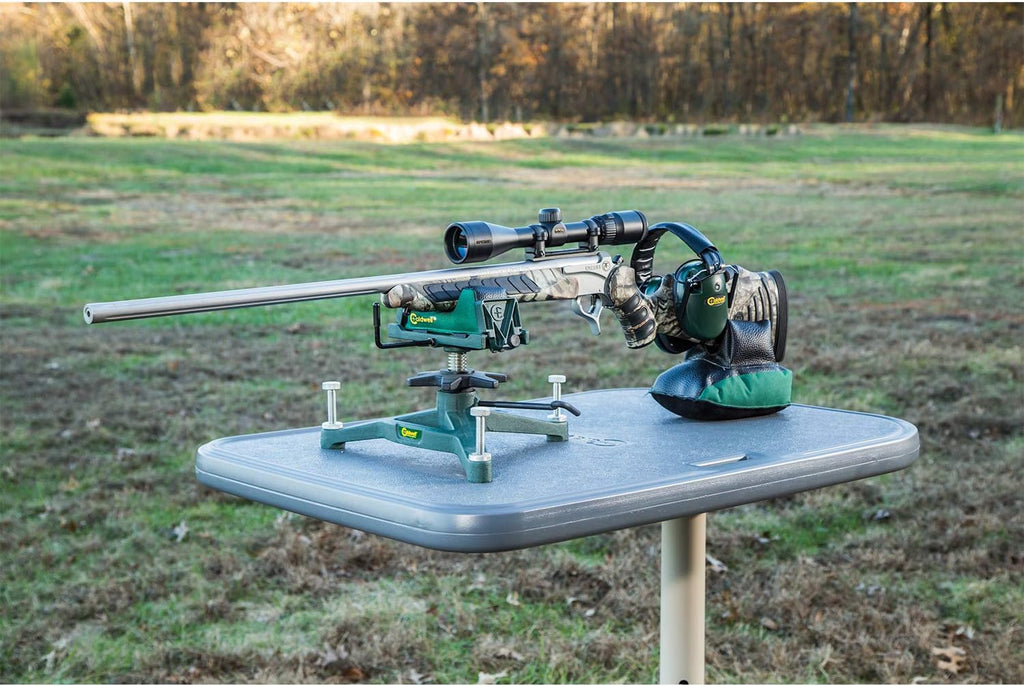 Caldwell Stable Table with Ambidextrous Design, 360 Degree Rotation and Weatherproof Synthetic Top and Seat for Outdoor, Range, Shooting and Cleaning
