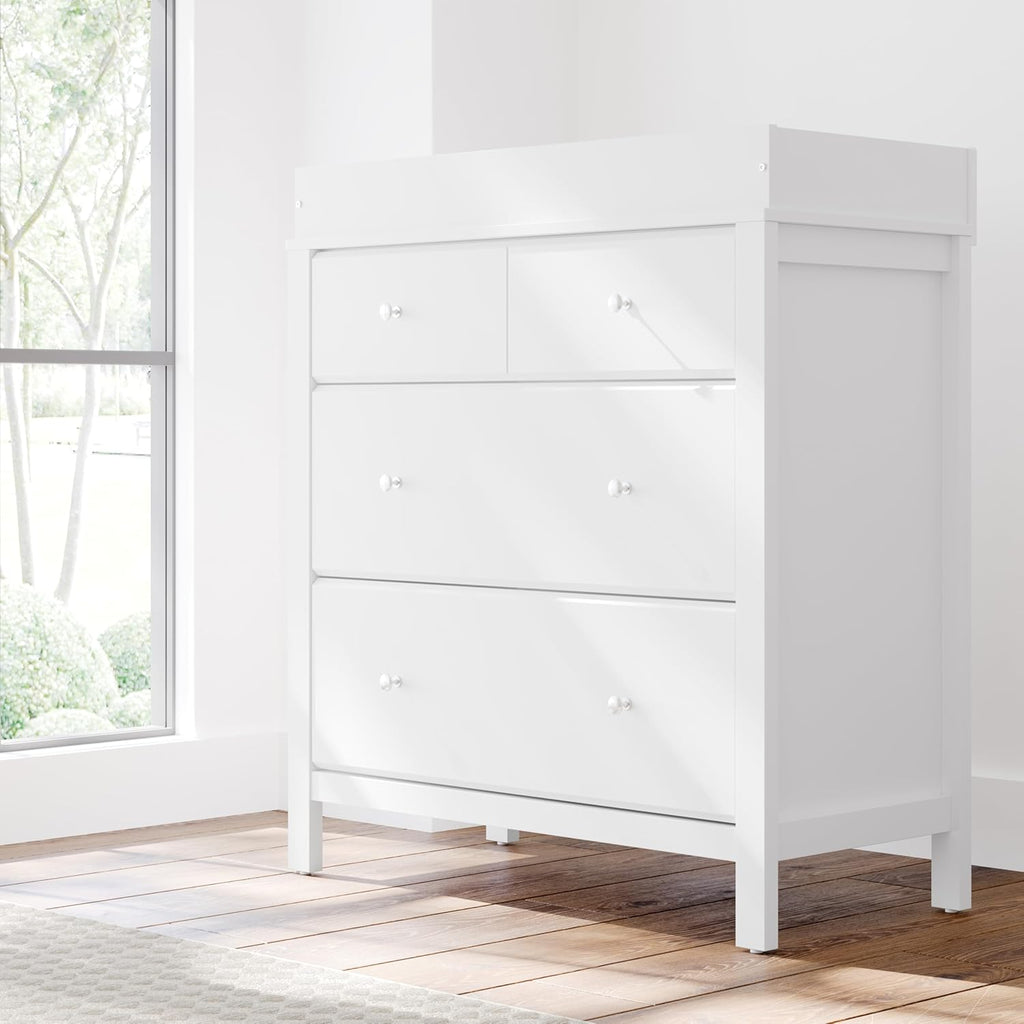 Storkcraft Horizon 3 Drawer Chest with Changing Topper (White) – GREENGUARD Gold Certified, Includes Removable Changing Table Topper, Chest of Drawers for Nursery & Kids Bedroom