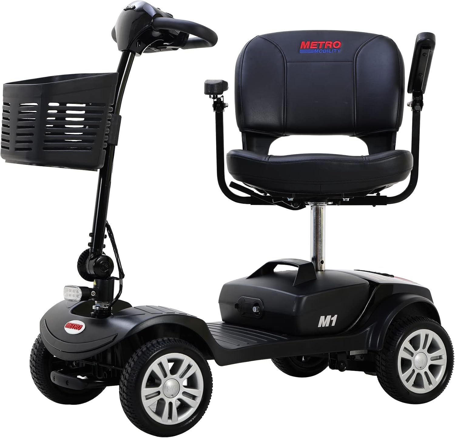 Folding Mobility Scooter for Seniors 4 Wheel Scooter for Adults Electric Medical Scooter Compact for Travel - Electric Powered Wheelchair Device - Compact Heavy Duty Mobile(M1 Black)