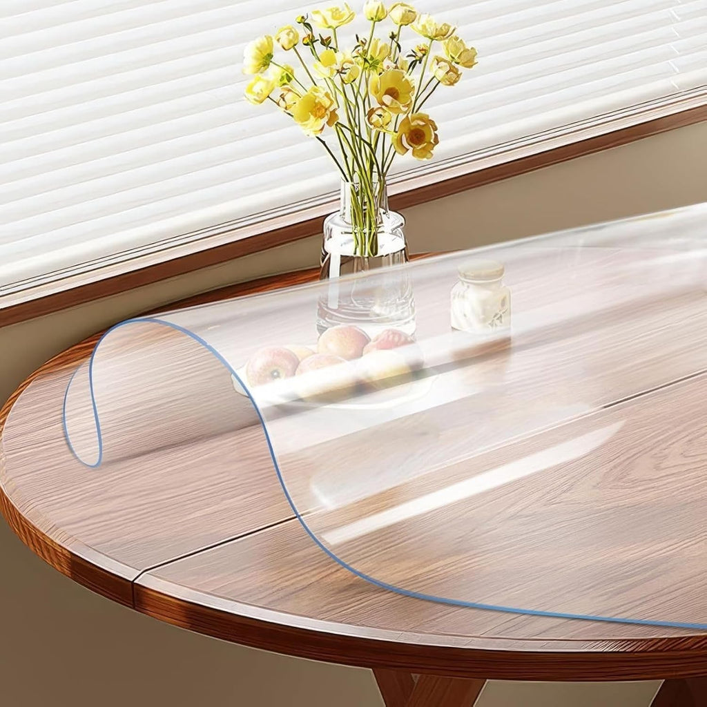 Clear Round Protector for Dining Room Table, Round Clear Table Cover Protector 48 Inch，PVC Rounds Table Pad, for Dining Room, Coffee Tabletop(160cm/63in)