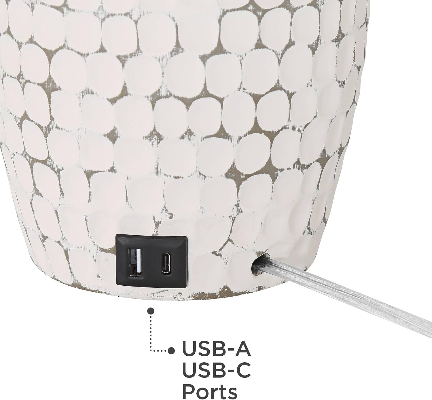 360 Lighting 29 1/2' Tall Modern Coastal End 3-Way Table Lamps Set of 2 USB Port Whitewash Ceramic Fabric White Shade Living Room Charging Bedroom Bedside Nightstand House Office Home Reading