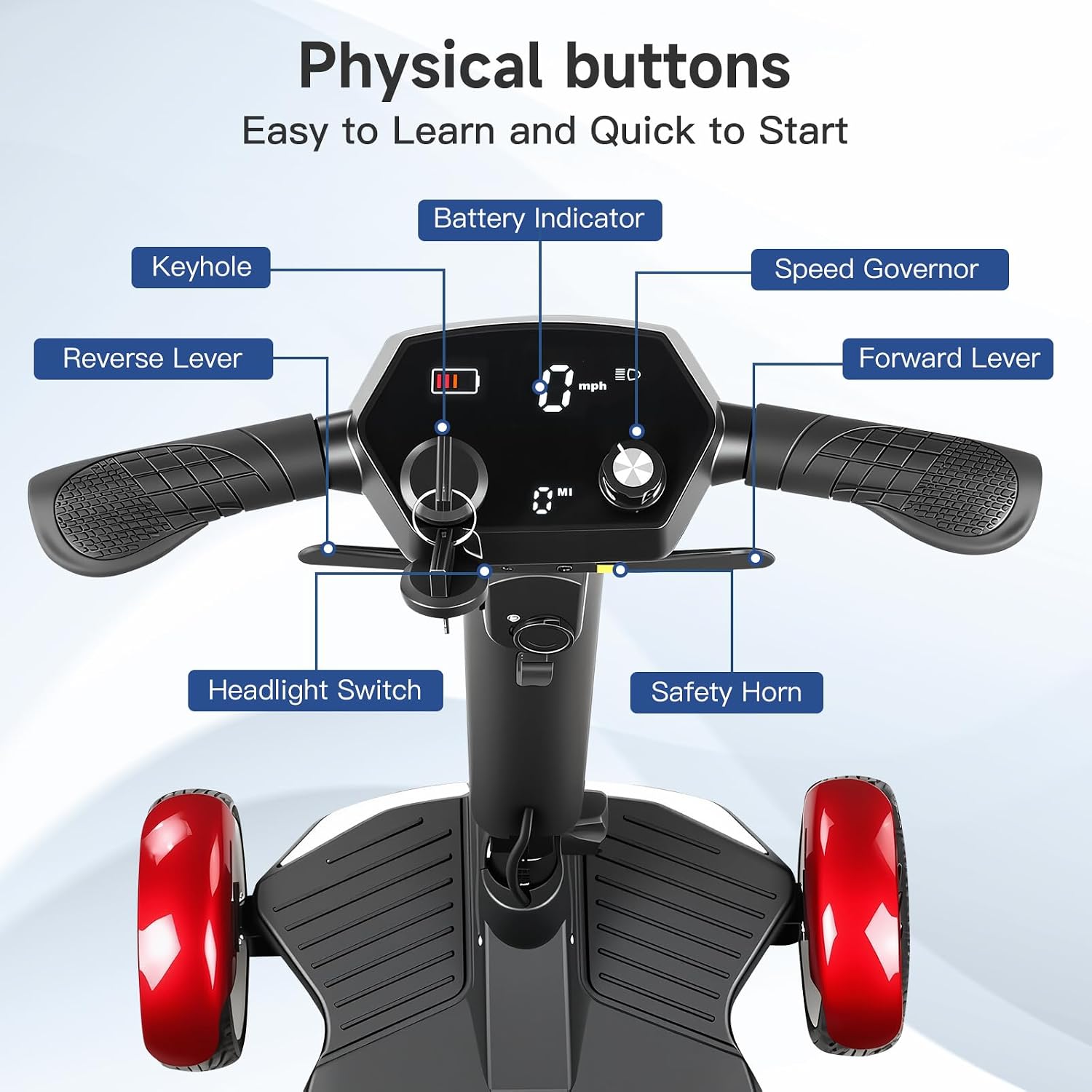 Mobility Scooters for Seniors-Lightweight,Easy Foldable,28Miles Travel Range,Powerful Battery,4X Anti-Slip Rear Wheel, Intelligent Electric Control Motorized Scooters 270W for Adults
