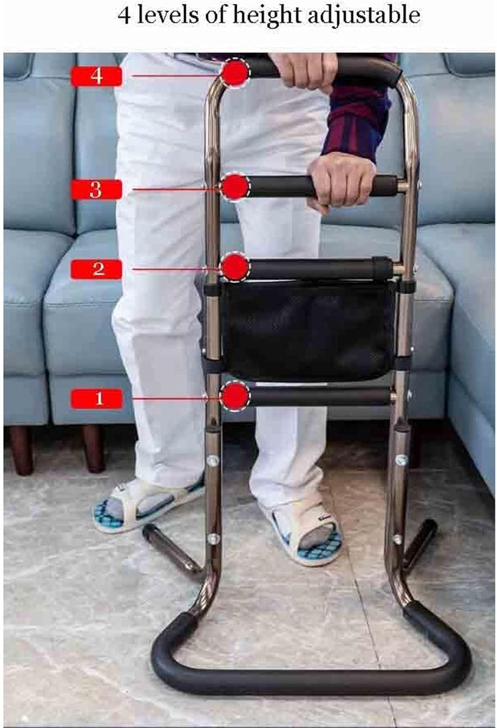 Chair Stand Assist Adjustable Heights Safety Hand Rail, Portable Mobility Aids Stand Assist Mobility & Daily Living Aids for Elderly Disabled Pregnant (B)