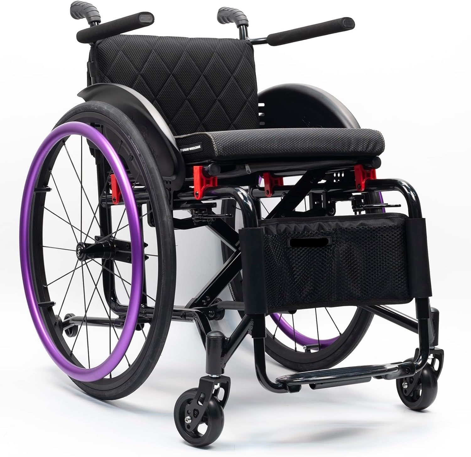 Sports Wheelchair For Adult,Lightweight Foldable All Terrain Sports Wheelchair,Self-propelled Manual Wheelchair With Handbrakes,Transport Wheelchairs With Anti-Tipper,for Teenagers, Adults, Seniors(Pu