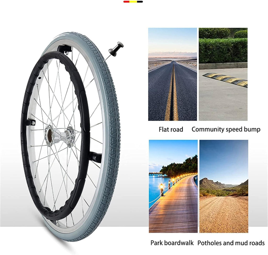 Wheelchairs Folding Wheelchairs, Self Propelled Wheelchairs Practical Lightweight Travel Out Folding 2.00Mm Thick Aluminum Alloy Humanized Wheelchair an Mobility Scooter,24Inch,nice